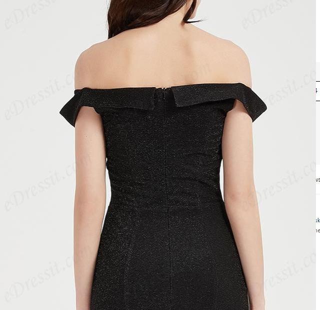 Sexy Black OFF Shoulder Elegant Party Evening Dress